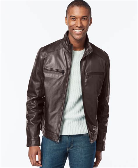 michael michael kors hipster leather jacket|Michael Kors leather jacket men.